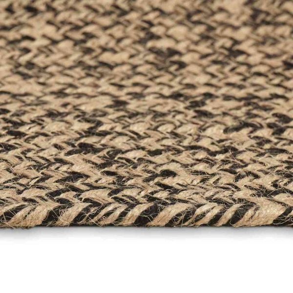 Vidaxl Dywan z juty naturalny i czarny 120 x 120 cm - 75% taniej
