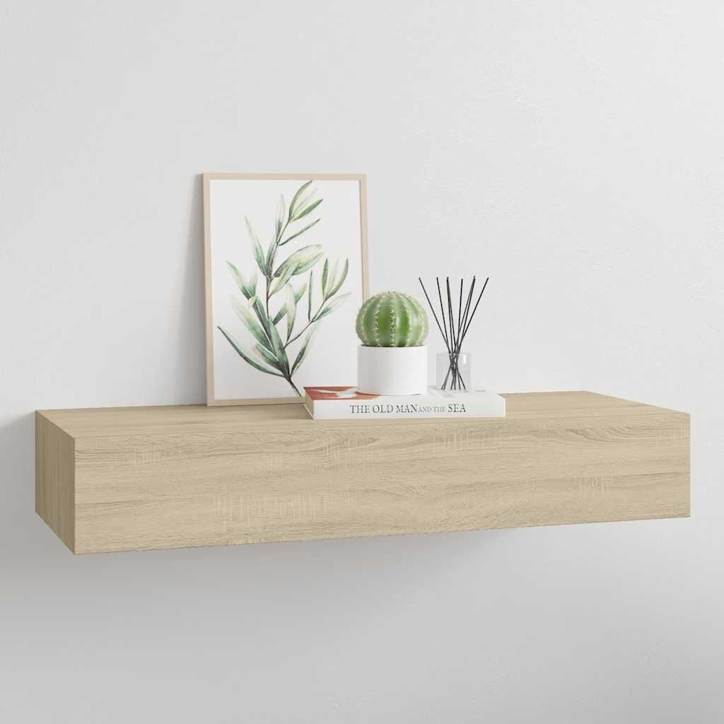 Vidaxl Półka ścienna z szufladą dębowa 60x23,5 cm - 71% taniej