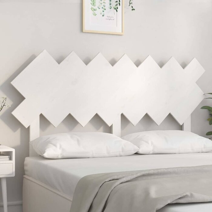 Vidaxl Biały zagłówek z litego drewna sosnowego 141x80,5 cm - 42% taniej