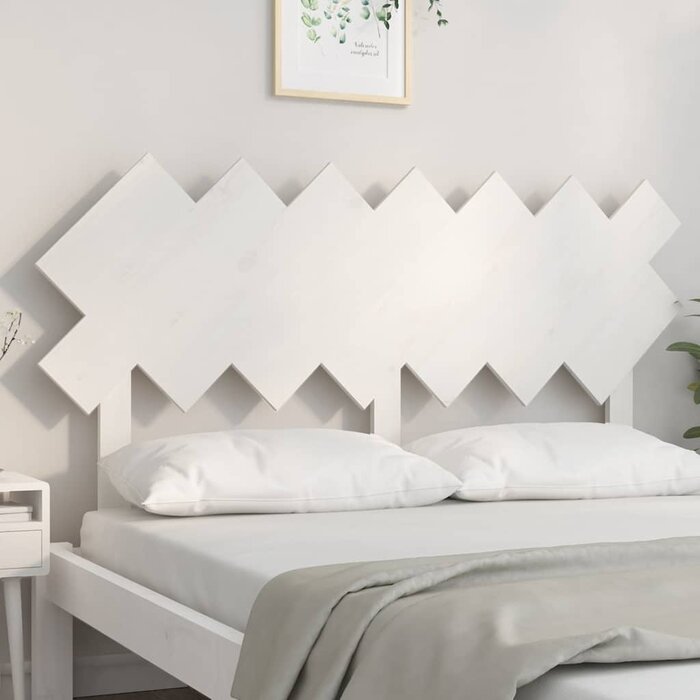 Vidaxl Biały zagłówek z litego drewna sosnowego 141x80,5 cm - 42% taniej