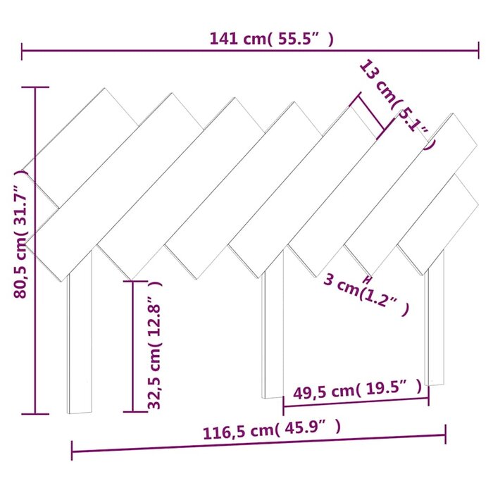 Vidaxl Biały zagłówek z litego drewna sosnowego 141x80,5 cm - 42% taniej