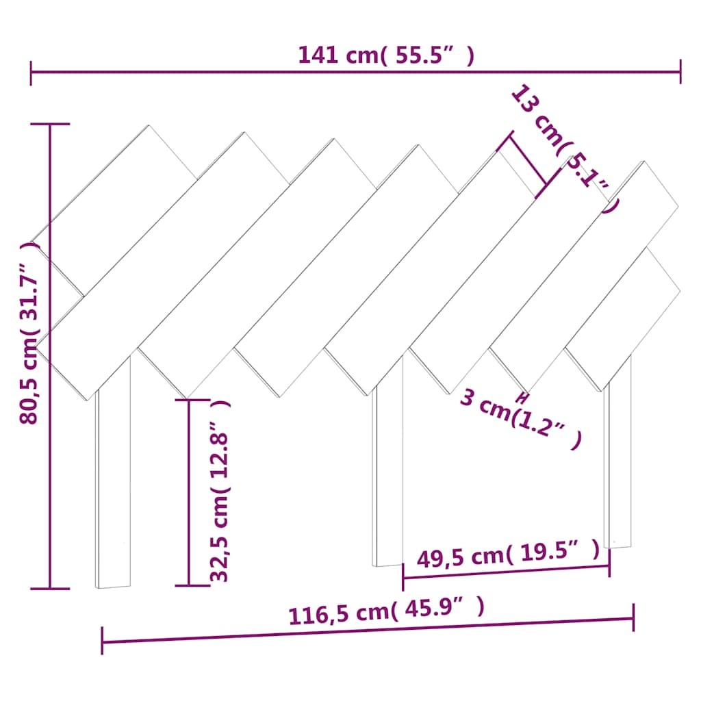 Vidaxl Biały zagłówek z litego drewna sosnowego 141x80,5 cm - 42% taniej