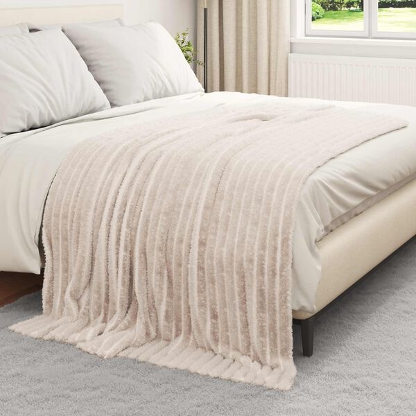 Vidaxl Miękki koc polarowy 200 x 150 cm beżowy - 64% taniej