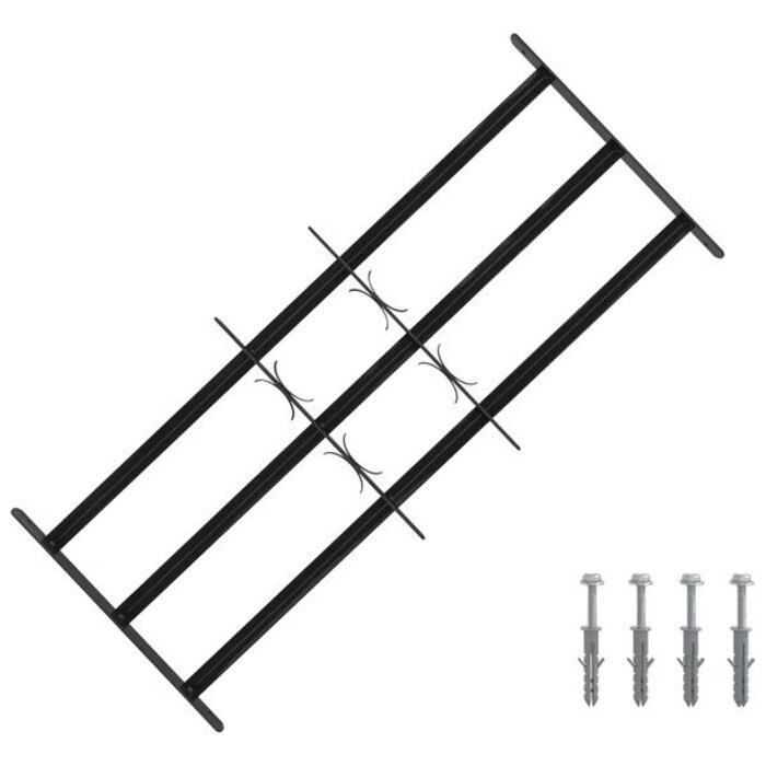 Vidaxl Kratka okienna zabezpieczająca 116x45 cm - Czarna - 57% taniej