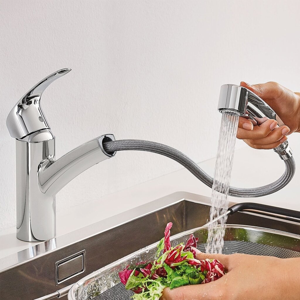 GROHE Eurosmart uittrekbare keukenkraan chroom – 30305001