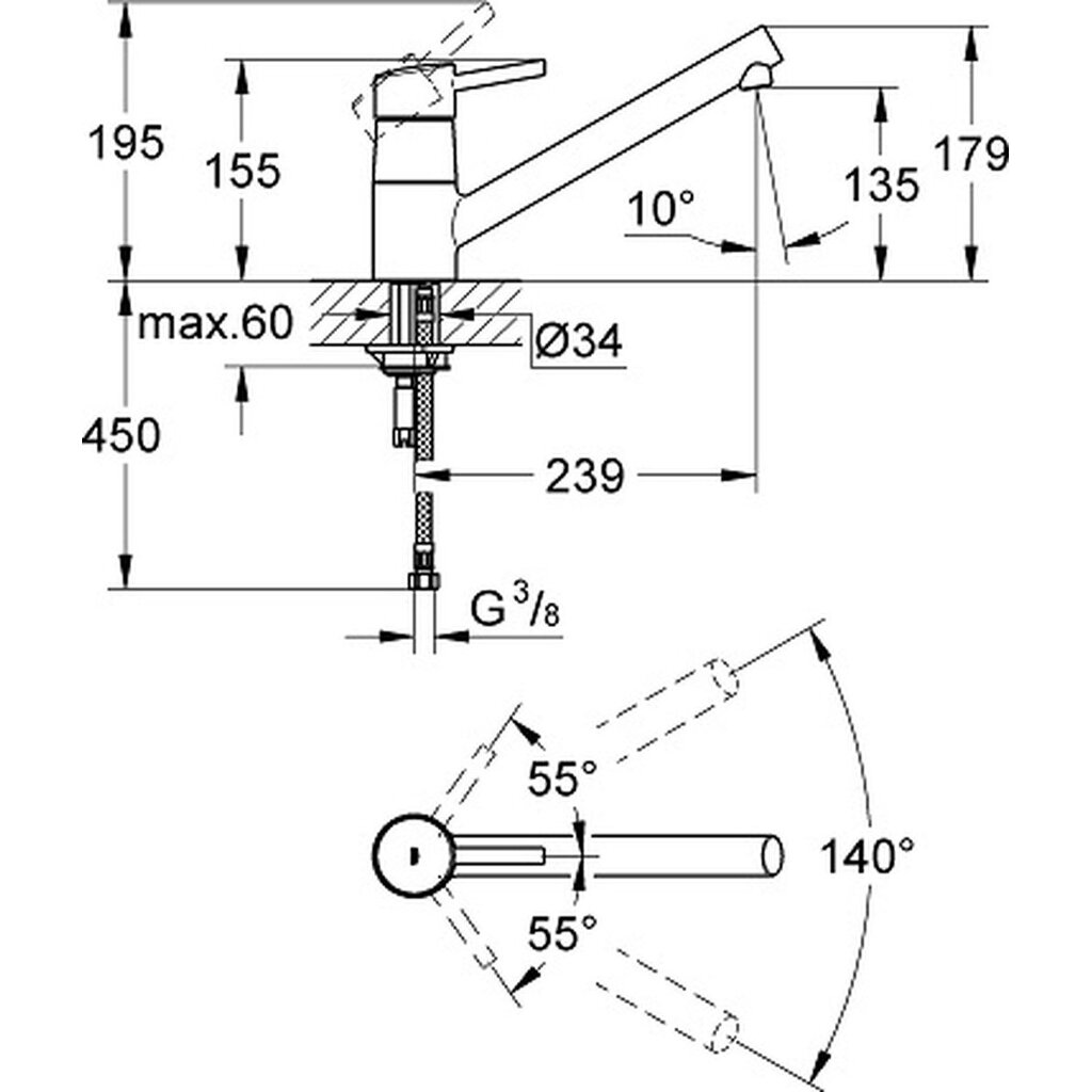 GROHE Concetto keukenkraan lage uitloop chroom – 32659001