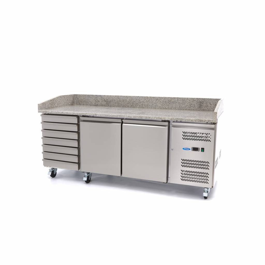 Maxima Pizzawerkbank / Pizzatafel - 2 Deuren - 7 Lades - 202 cm unisex