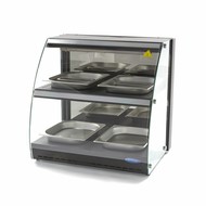 Maxima Wärmevitrine - 4 x 1/2 GN - 2 Ebenen - Geschlossen - Edelstahl - 630 x 470 mm tief - 30 bis 90 °C - 550 Watt