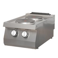 Maxima Gastro Kochfeld - Elektrisch - 400 x 700 mm tief - 2 Brenner - 2 x 2600 Watt - Heavy Duty
