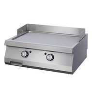 Maxima Gastro Grillplatte Doppel - Glatt - Elektrisch - 800 x 700 mm tief - mit Spritzschutz - 2 x 4500 Watt - Heavy Duty