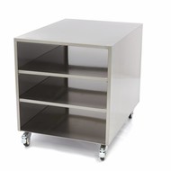 Maxima Maschinentisch - 600 x 800 mm - Edelstahl - mit 4 Rollen und 2 Bremsen
