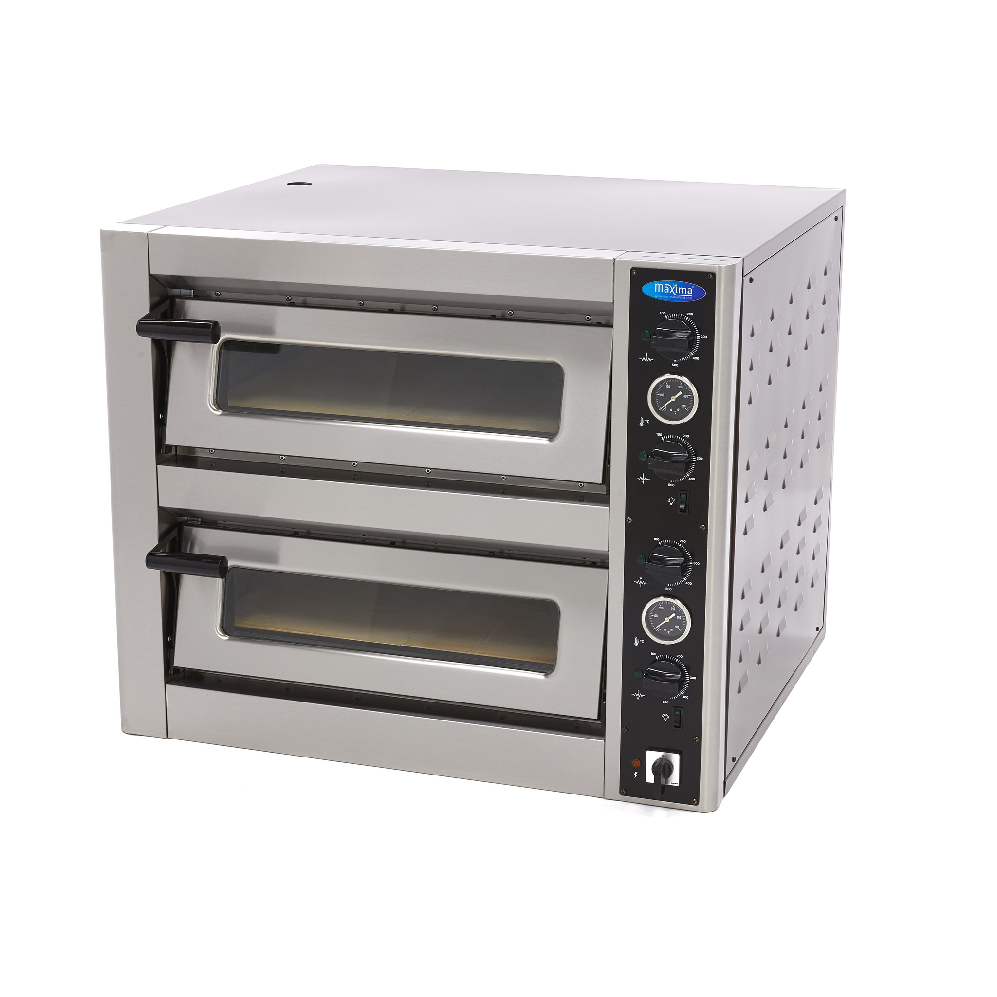 Quelle Marque De Four Est La Plus Fiable Deluxe Four à Pizza 4 + 4 x 30 cm 400V - Maxima Kitchen Equipment