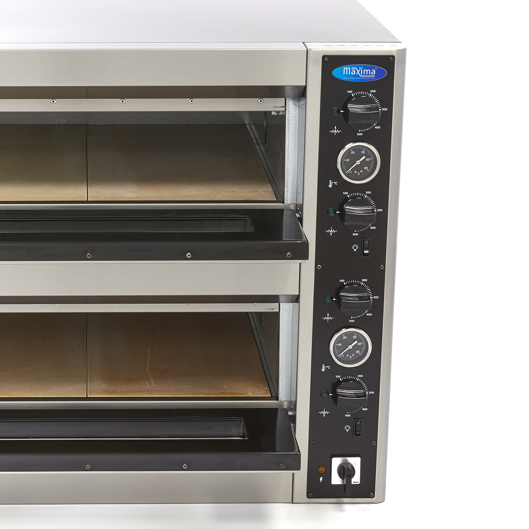 Quelle Marque De Four Est La Plus Fiable Deluxe Four à Pizza 4 + 4 x 30 cm 400V - Maxima Kitchen Equipment