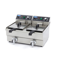 Maxima Deep Fryer 2 x 10L with Drain Tap - Double Basket