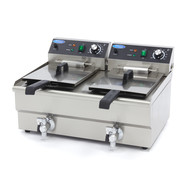 Maxima Deep Fryer 2 x 13L with Drain Tap - Double Basket