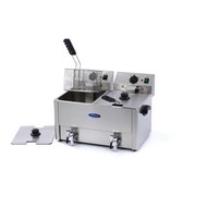 Maxima Dubbele Horeca Friteuse / Frituurpan 2 x 8L met Tapkraan