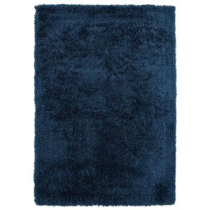 Hoogpolig vloerkleed in polyester mix  blauw