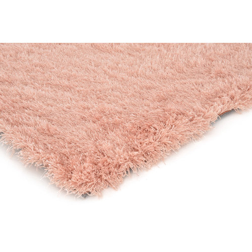 Hoogpolig vloerkleed in polyester mix  roze