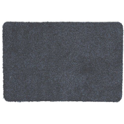 Droogloopmat microfiber blauw, zonder boord