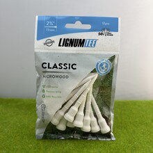 Lignum tee 72mm 2 3/4" 12 stuks classic wit microwood