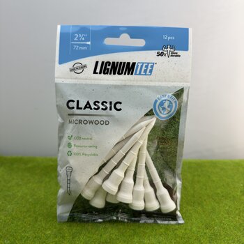 Lignum tee 72mm 2 3/4" 12 stuks classic wit microwood