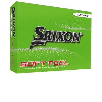 Bedrukte Srixon Soft Feel (wit)  NIEUW in doosje van 12 stuks