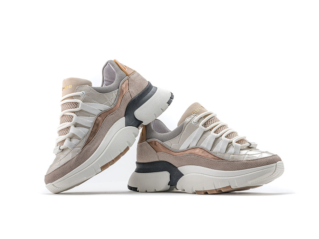 REHAB SYLVIA CROCO 121 TAUPE SNEAKERS - dames sneakers - REHAB Footwear  Online Store - Official Rehab Footwear Online Store
