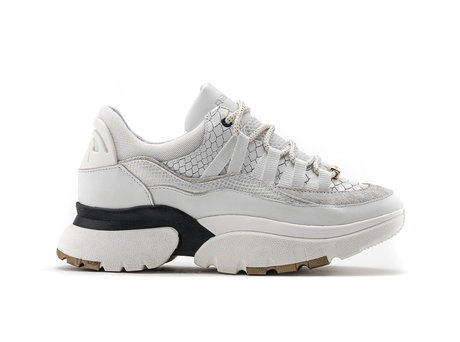 Sylvia Snake | Witte chunky sneakers