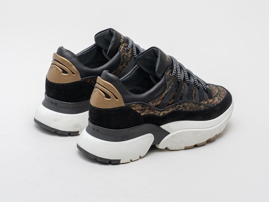 Rehab Footwear Sylvia Panther | Zwart-goude chunky sneakers | Officiële  webshop - Official Rehab Footwear Online Store