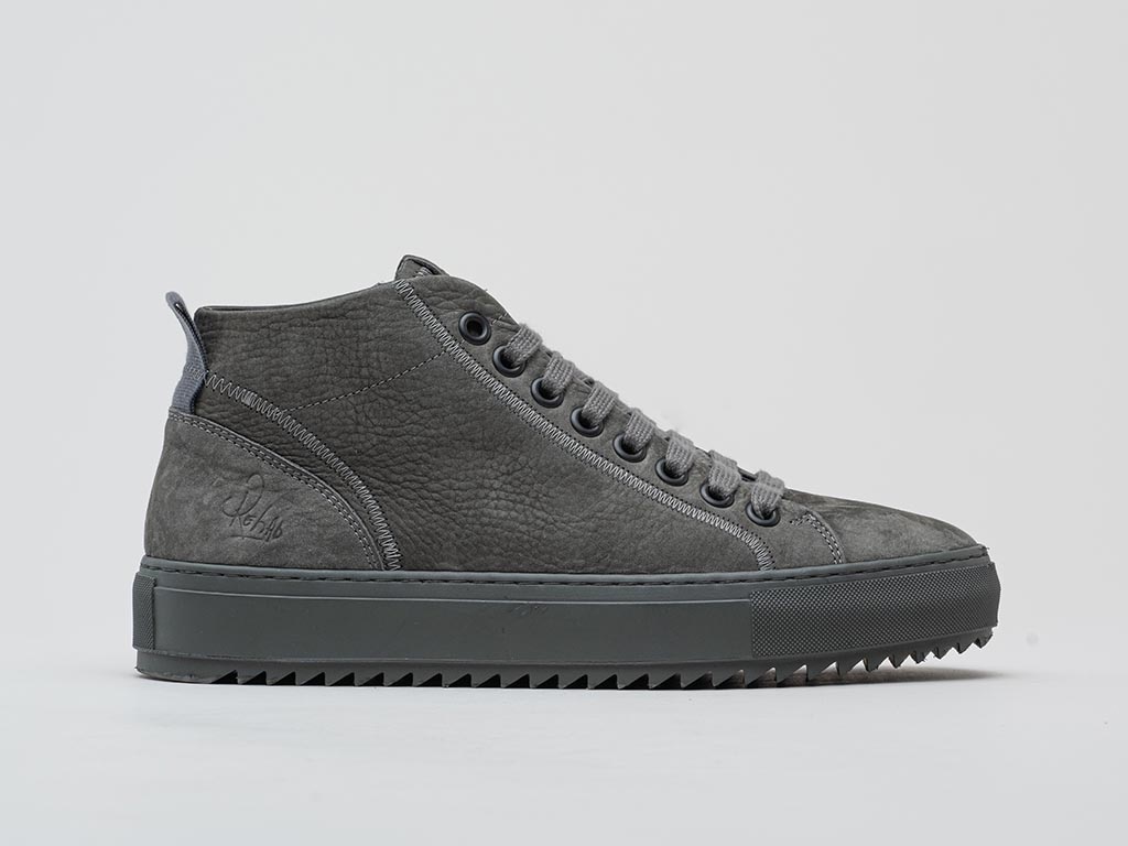 Donkergrijze sneakers met witte zool Nubikk