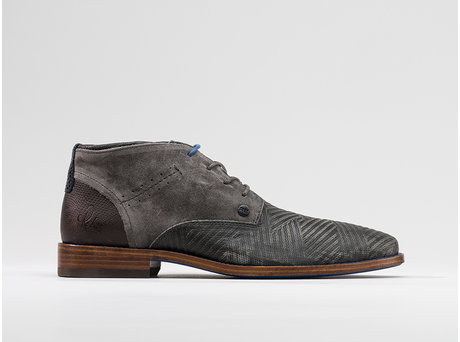 Salvador Zig Zag | Mid-top grey business shoes