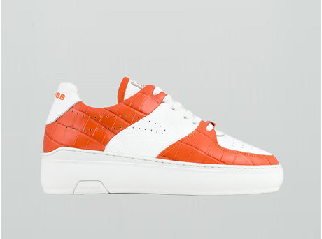 Thora | Wit-oranje sneaker