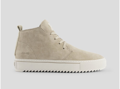 Cooper Nub | Sand colored mid-top sneakers