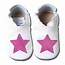 Babyslofjes wit met roze ster