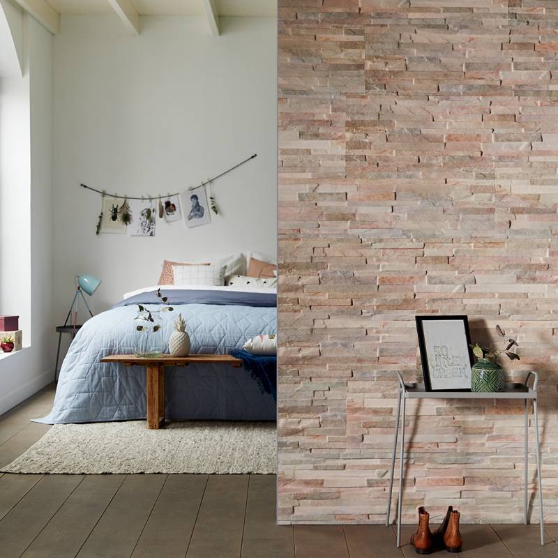 Hoogland punt Bezet Wandtegels of steenstrips voor aan de slaapkamermuur - Style4Walls