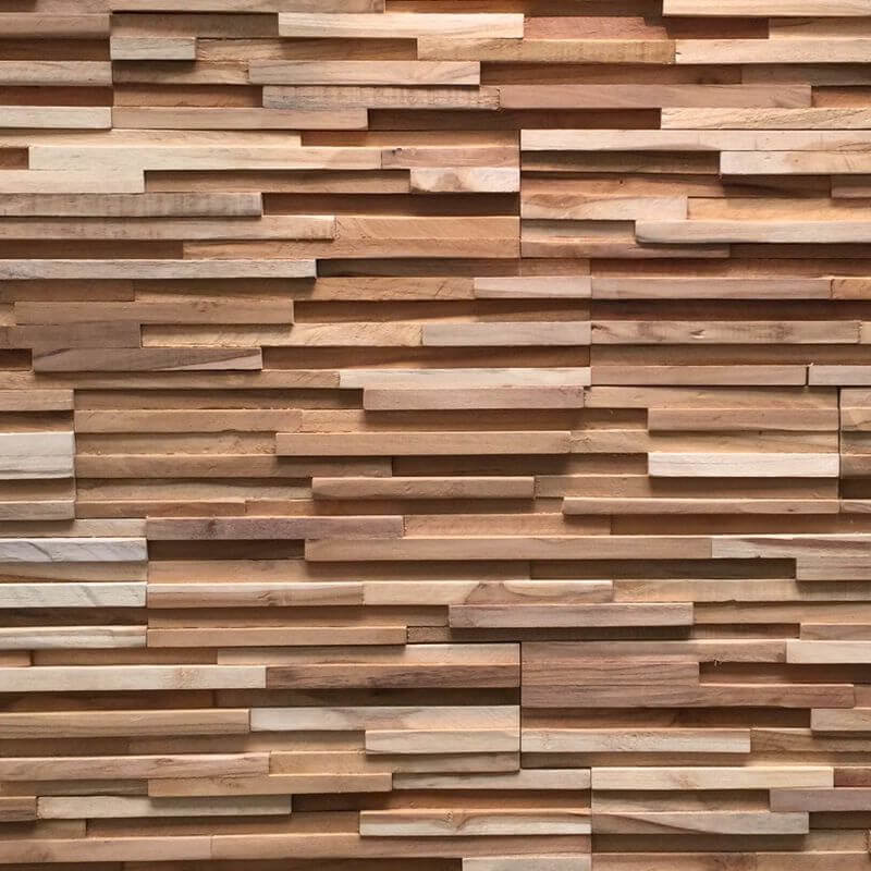 Plaquette de parement en bois 3D UltraWood Teak Toscani