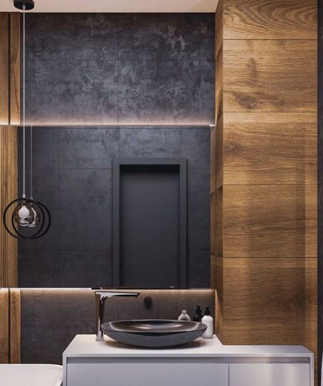 Holzstreifen Im Bad Ist Das Moglich Style4walls