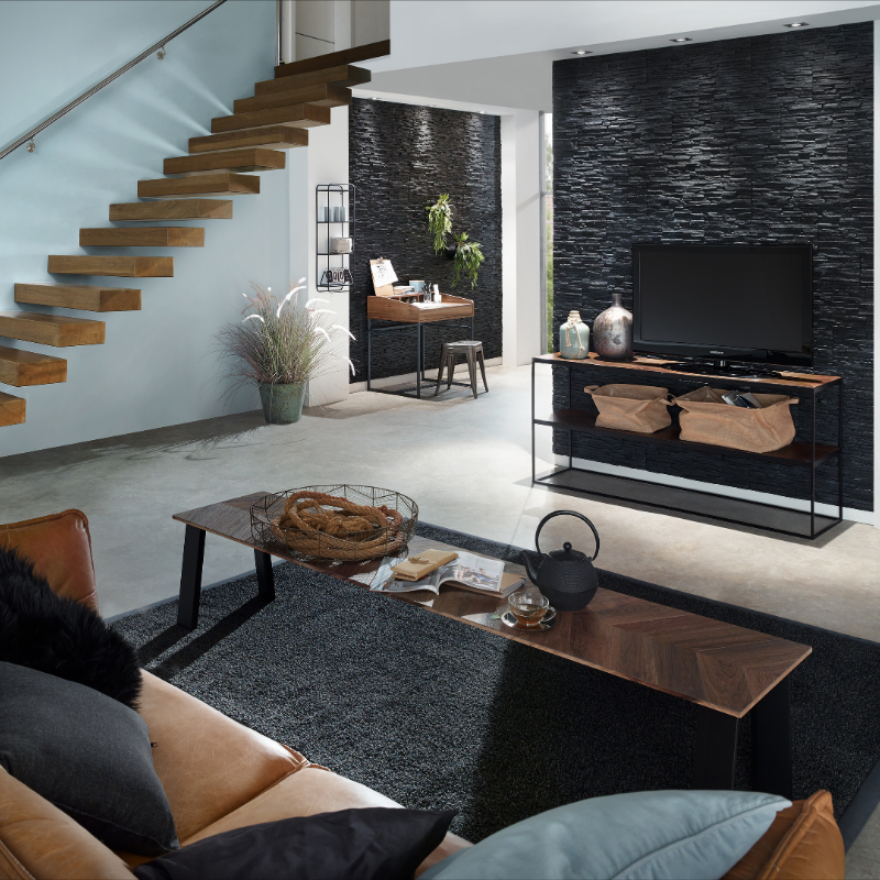 UltraLight stone look panel Tasso black