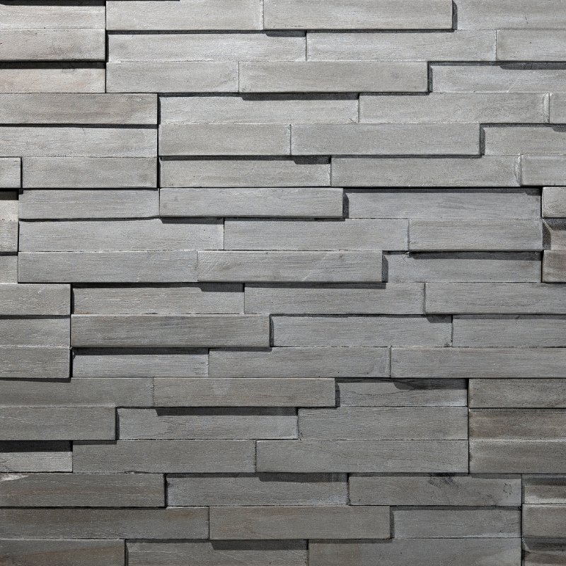 Plaquette de parement en bois 3D UltraWood Yakisugi Argent