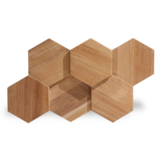 UltraWood Teak Hexagon - Plaquette de Parement en bois 3D