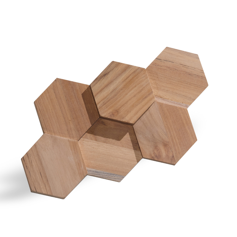 Houtstrip 3D UltraWood Teak Hexagon