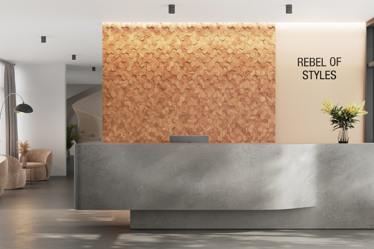 Wood panel 3D Ultrawood Teak Hexagon