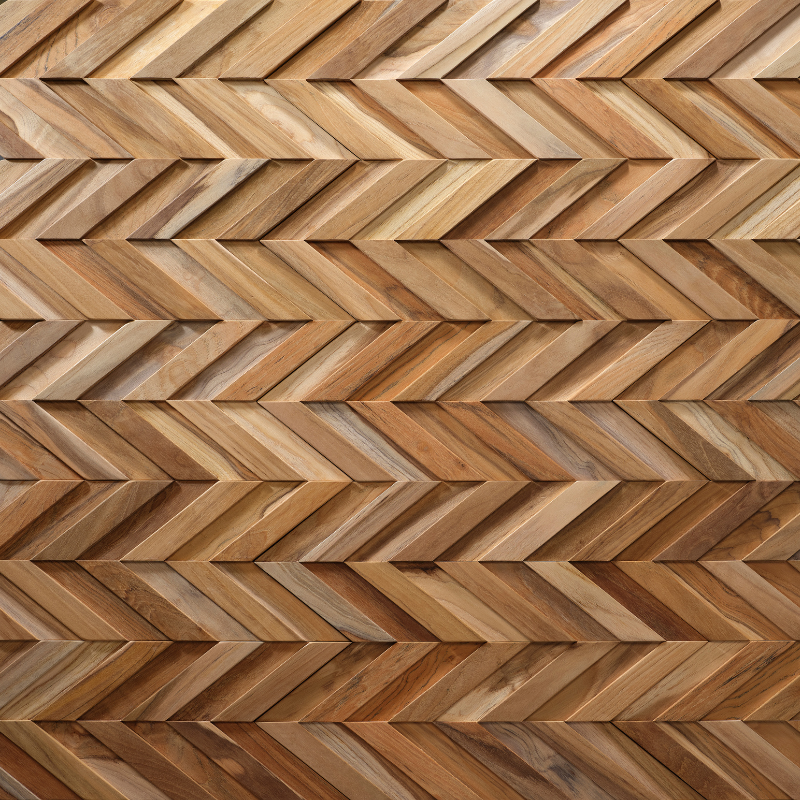 Holzverblender 3D UltraWood Teak Chevron