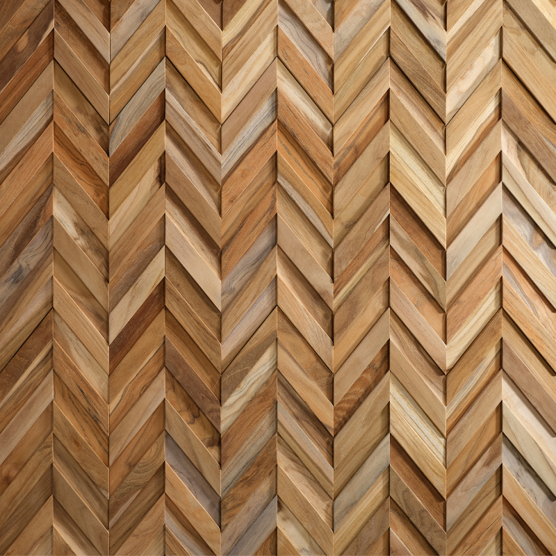 Wood panel 3D Ultrawood Teak Chevron
