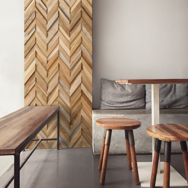Holzverblender 3D UltraWood Teak Chevron