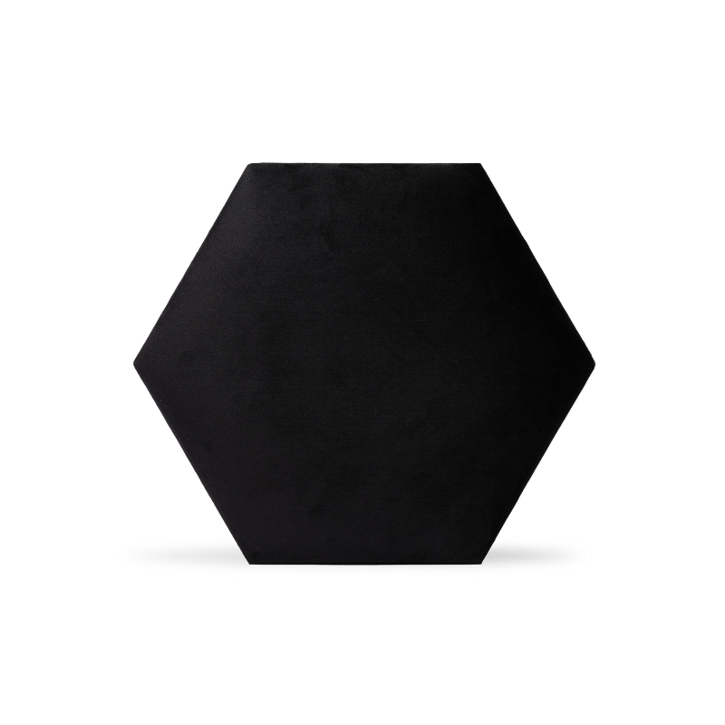 3D Luxury Textiel Wandpaneel Hexagon Zwart Fluweel