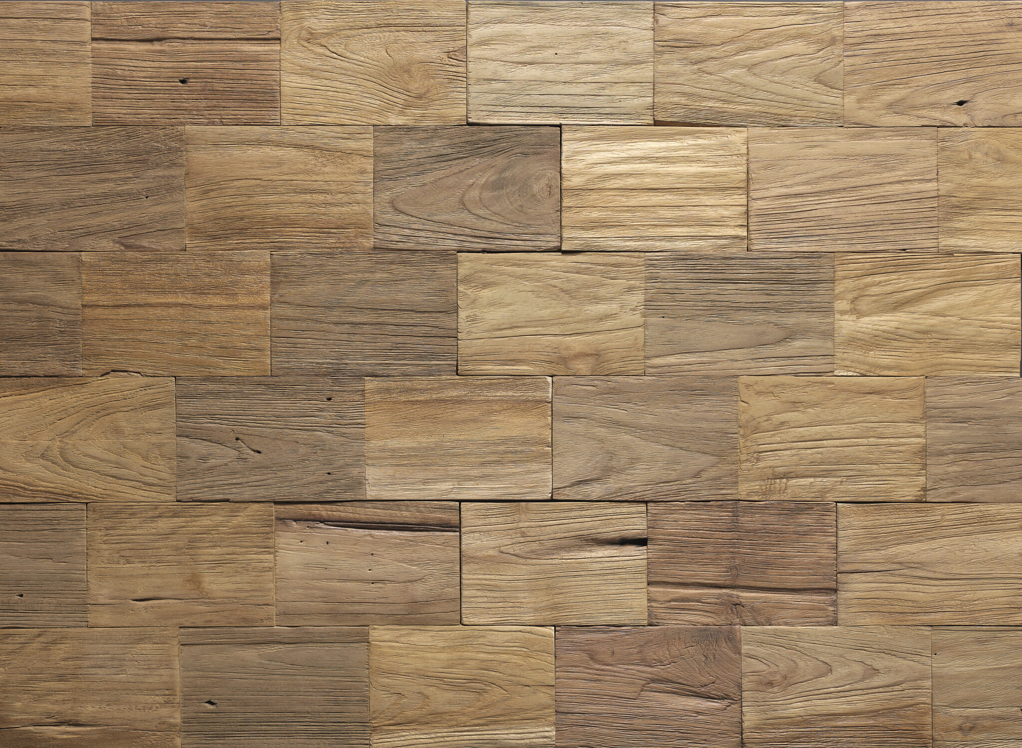 Plaquette de Parement en bois 3D UltraWood Teak Big Square