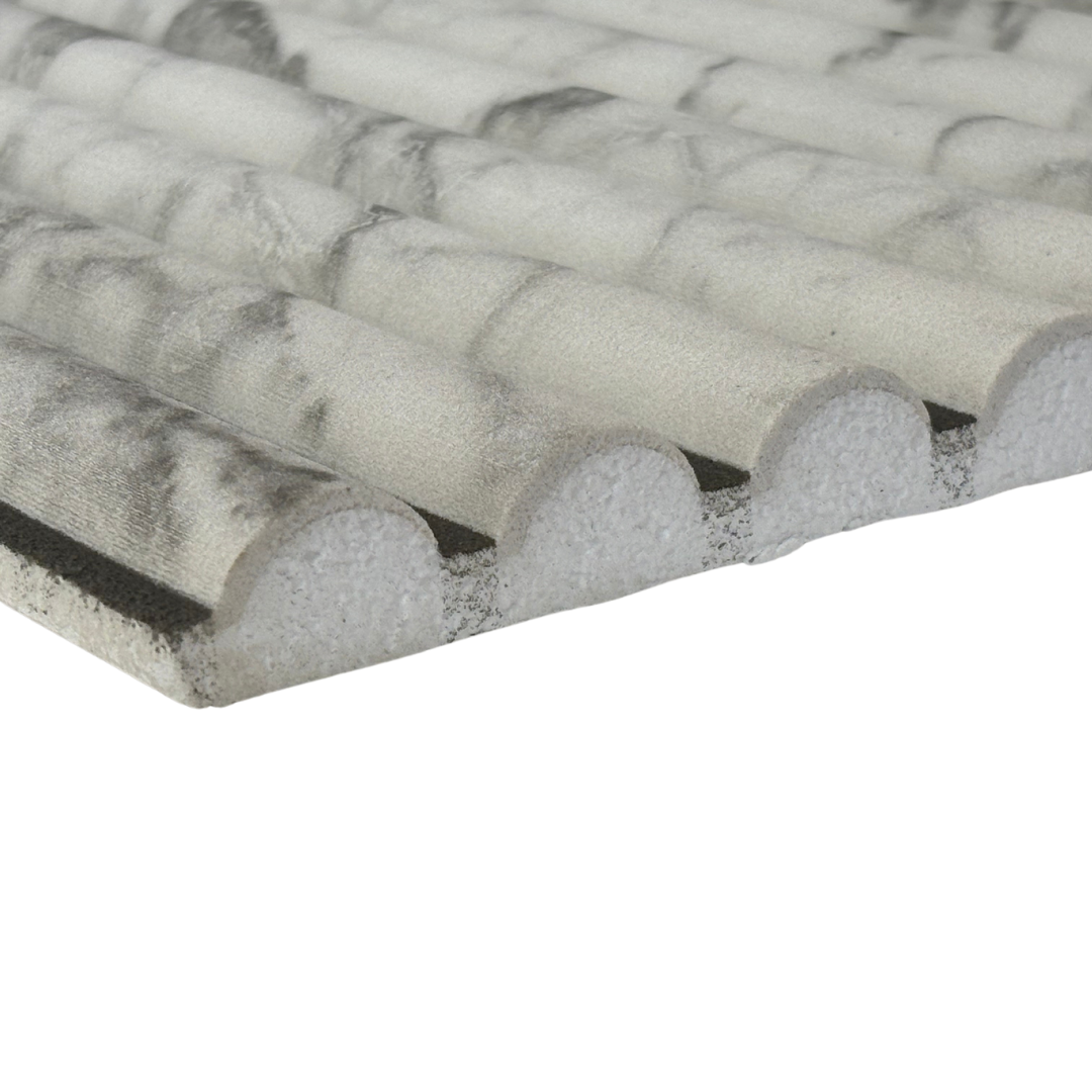 UltraLight Linari Round Marble White HD Printed - EPS 3D Wandpanelen