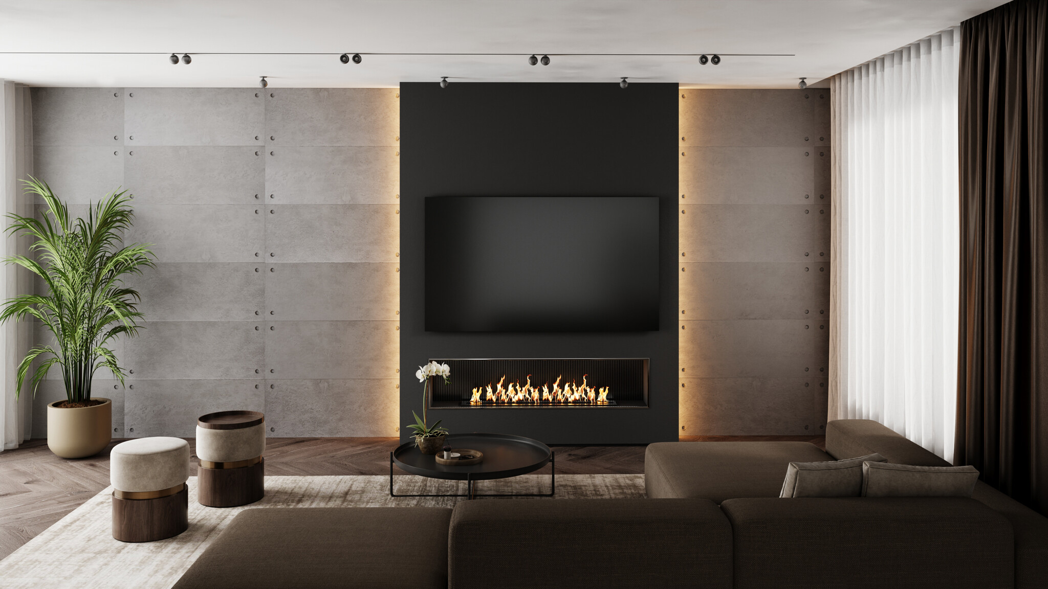 UltraLight Industrial Concrete HD Printed - 3D Foam wall panels