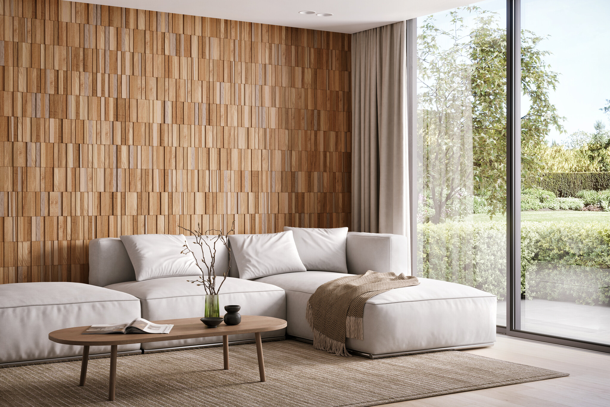 UltraWood Teak Vertical - 3D Wooden Wall Panels
